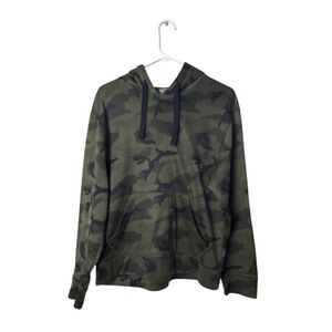 Champion Mens Camo Hoodie Medium 100% Polyester Green & Black